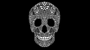 skull illustration, skull, artwork, minimalism HD wallpaper
