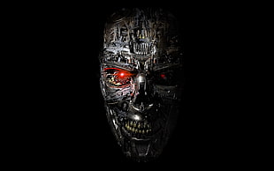 cyborg head illustration HD wallpaper