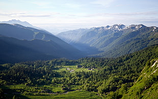 green valley, nature, landscape, mountains HD wallpaper
