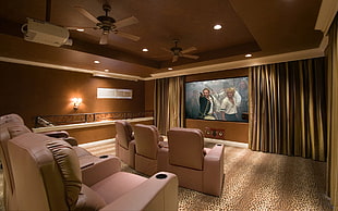 empty chair on home theater HD wallpaper