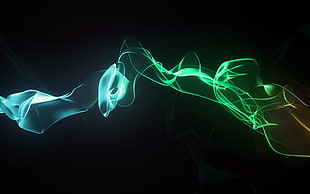 white and green light flare HD wallpaper