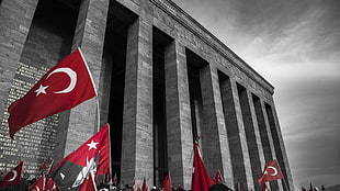 China flag, Turkish, Turkey, Anıtkabir, Mustafa Kemal Atatürk
