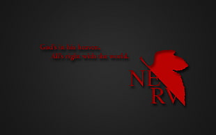 black background with text overlay, anime, Neon Genesis Evangelion, Nerv, typography