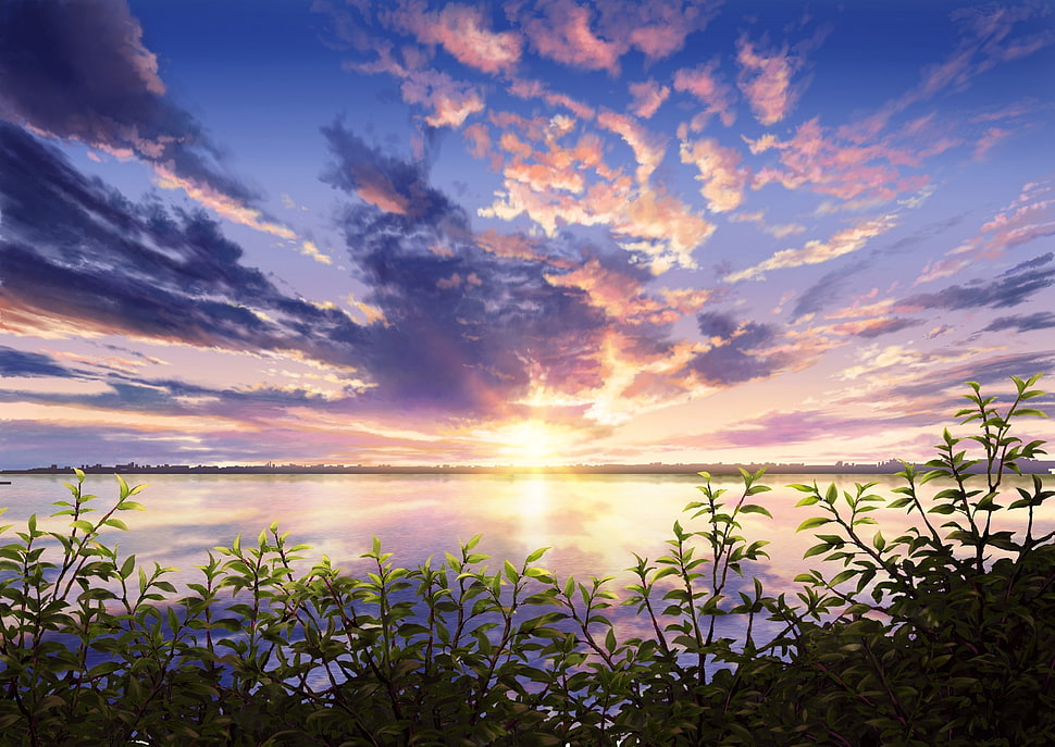 white and blue abstract painting, artwork HD wallpaper