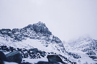 mountain covered by snow