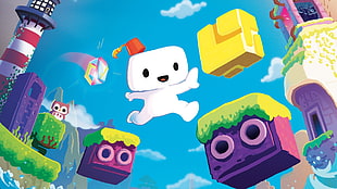 white cube character, Fez , artwork