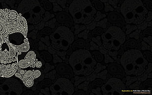 gray and black floral area rug, pattern, Pirate Flag