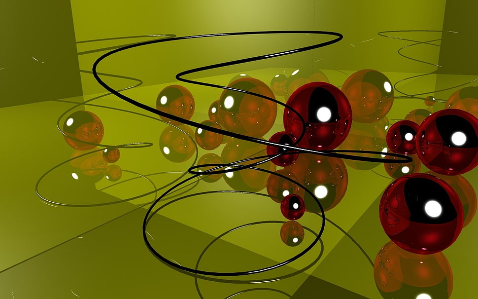 Balls,  Lines,  Wavy HD wallpaper