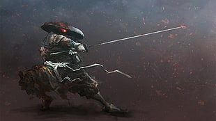 person holding sword 3D illustration