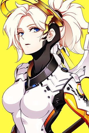 Mercy from Overwatch HD wallpaper