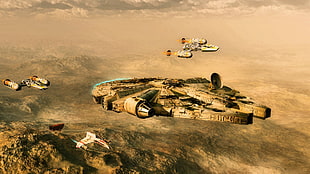 Millennium Falcon, Star Wars, Millennium Falcon, Y-Wing HD wallpaper