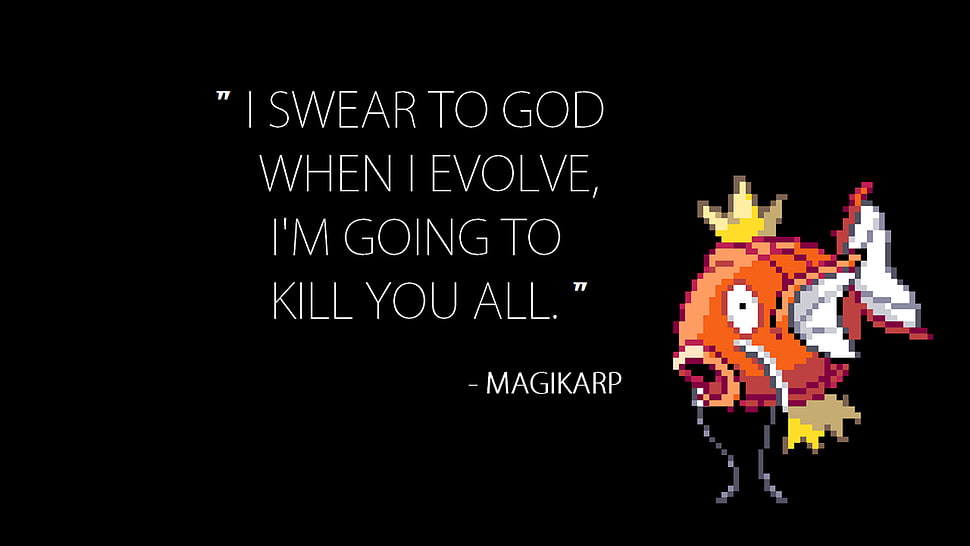 Magikarp with text overlay HD wallpaper