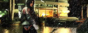 black and white fur cat, video games, Deus Ex: Human Revolution HD wallpaper