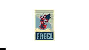 Freex logo, XXXTENTACION, dyed hair, tattoo, musician