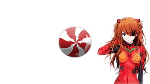 two red and white bird figurines, Linux, peppermint linux, anime, Asuka Langley Soryu