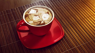 family art latte coffee on mug HD wallpaper