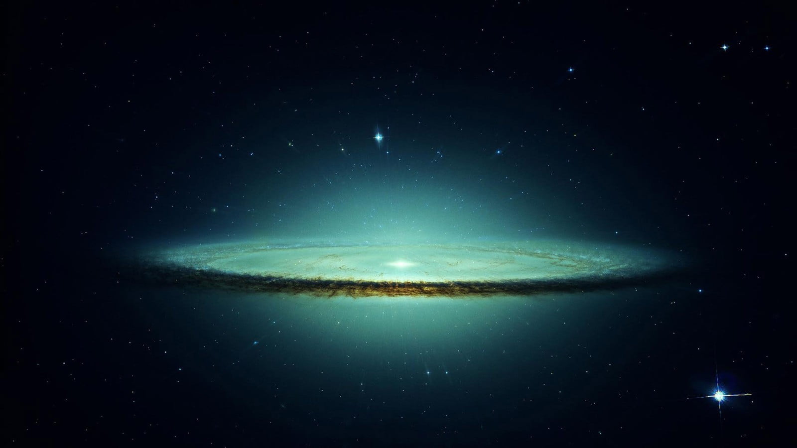 blue galaxy, space, galaxy, Sombrero Galaxy, space art