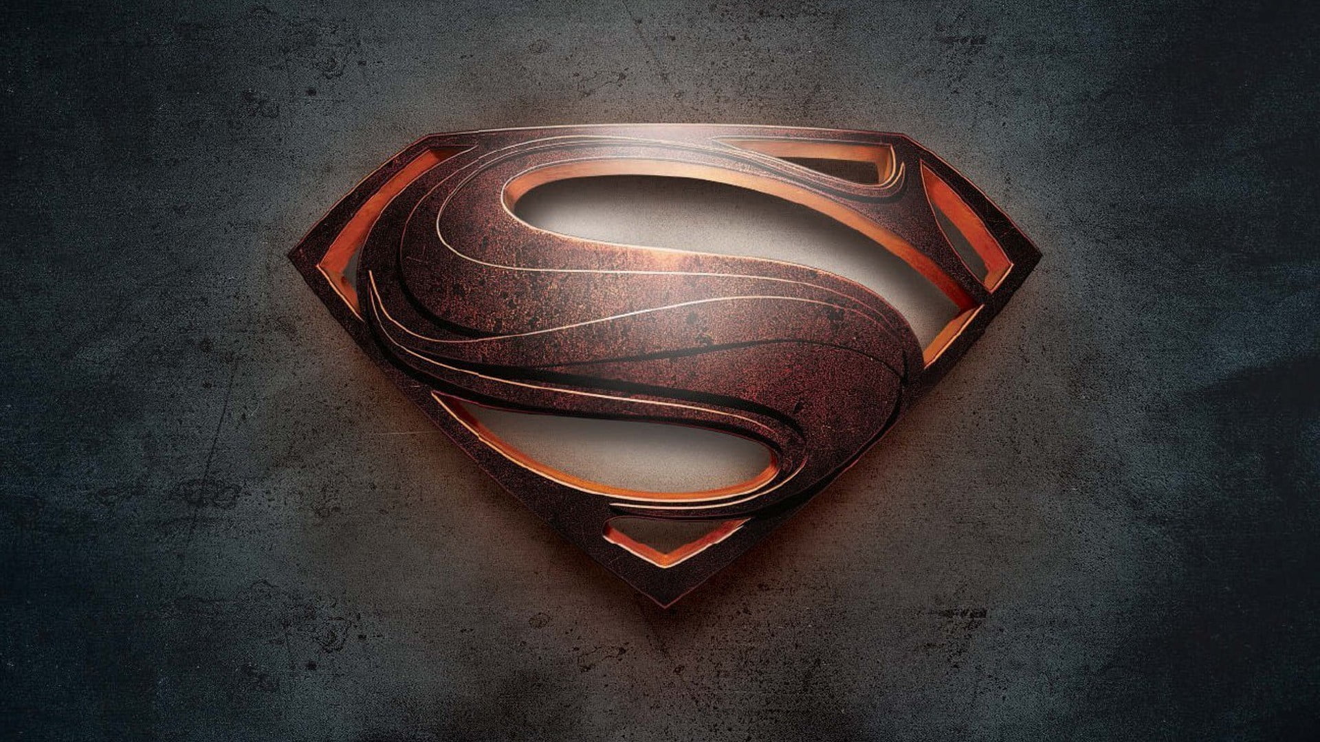 Super-Man logo in gray background photo
