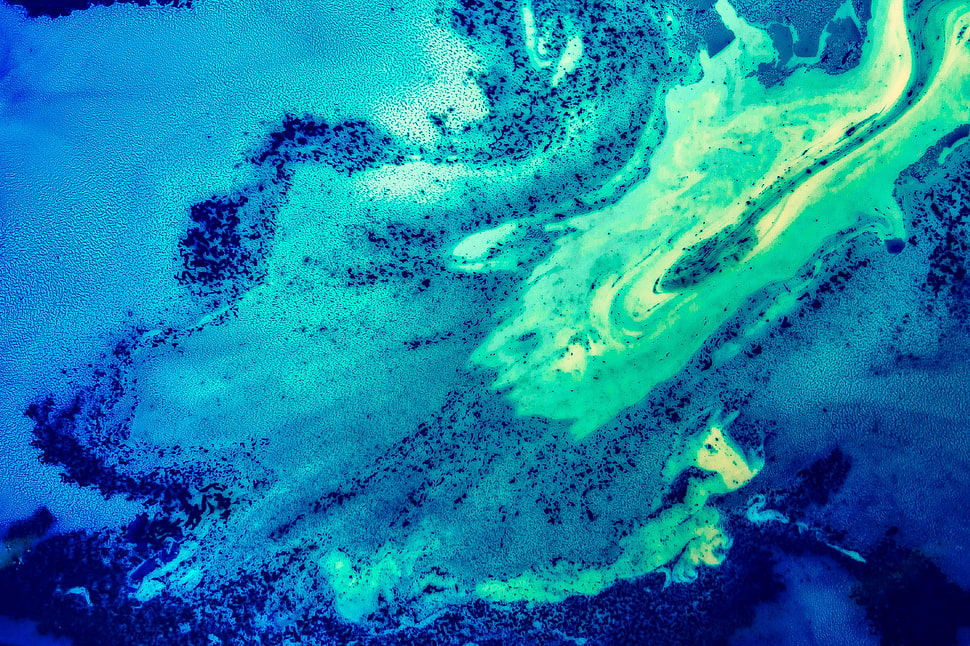 green and blue abstract painting HD wallpaper