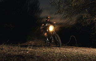 black and brown motorcycle, trial motor, motorcycle, Yamaha HD wallpaper