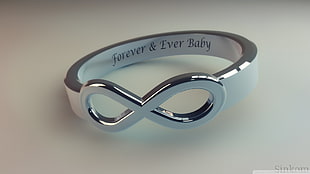 silver-colored infinity ring, eternity, rings, jewelry