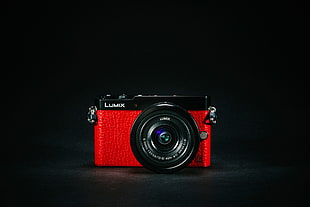 red and black Lumix camera photo