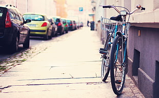 blue commuter bicycle, bicycle, street HD wallpaper