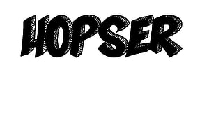 Hopser illustration, typography