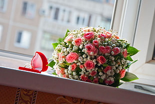 bouquet of pink flowers HD wallpaper