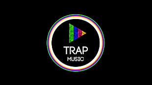 Trap Music logo, Trap Music, minimalism, triangle, typography