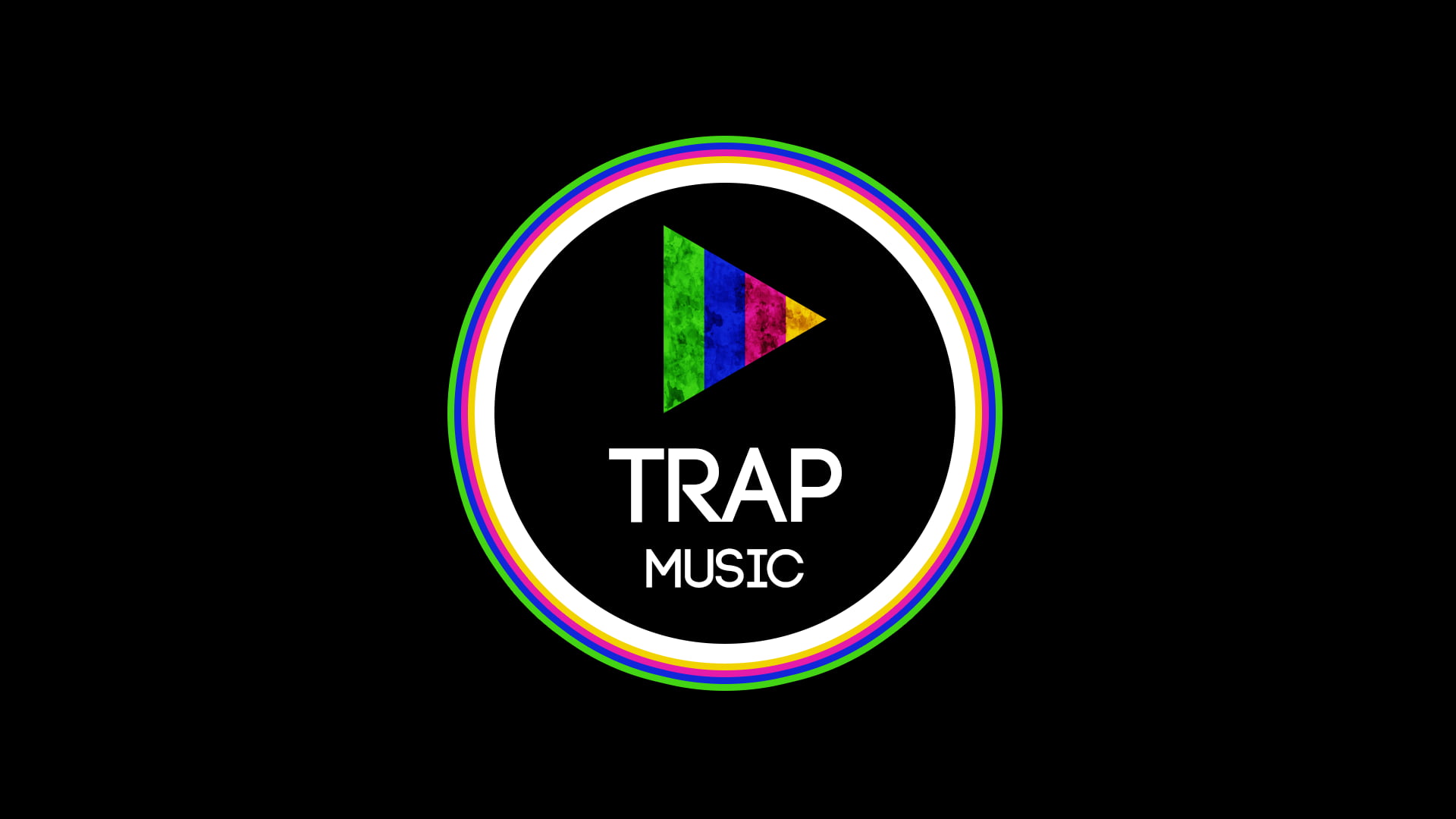 Trap Music logo, Trap Music, minimalism, triangle, typography