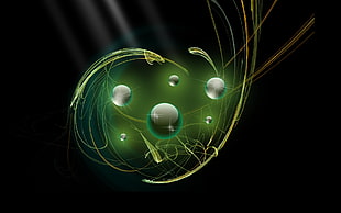 green ball digital wallpaper HD wallpaper