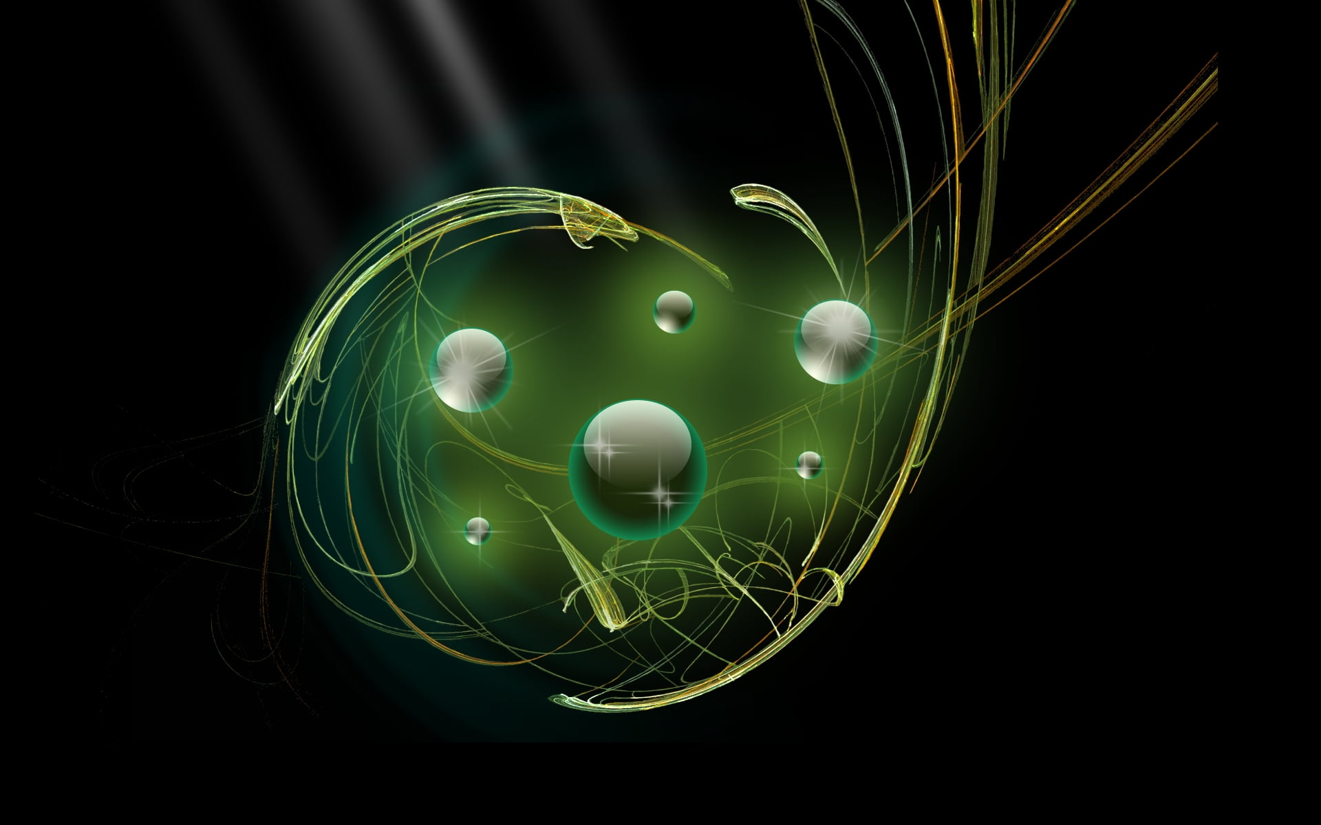 green ball digital wallpaper