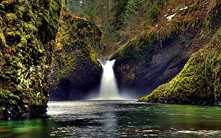 photography of water falls