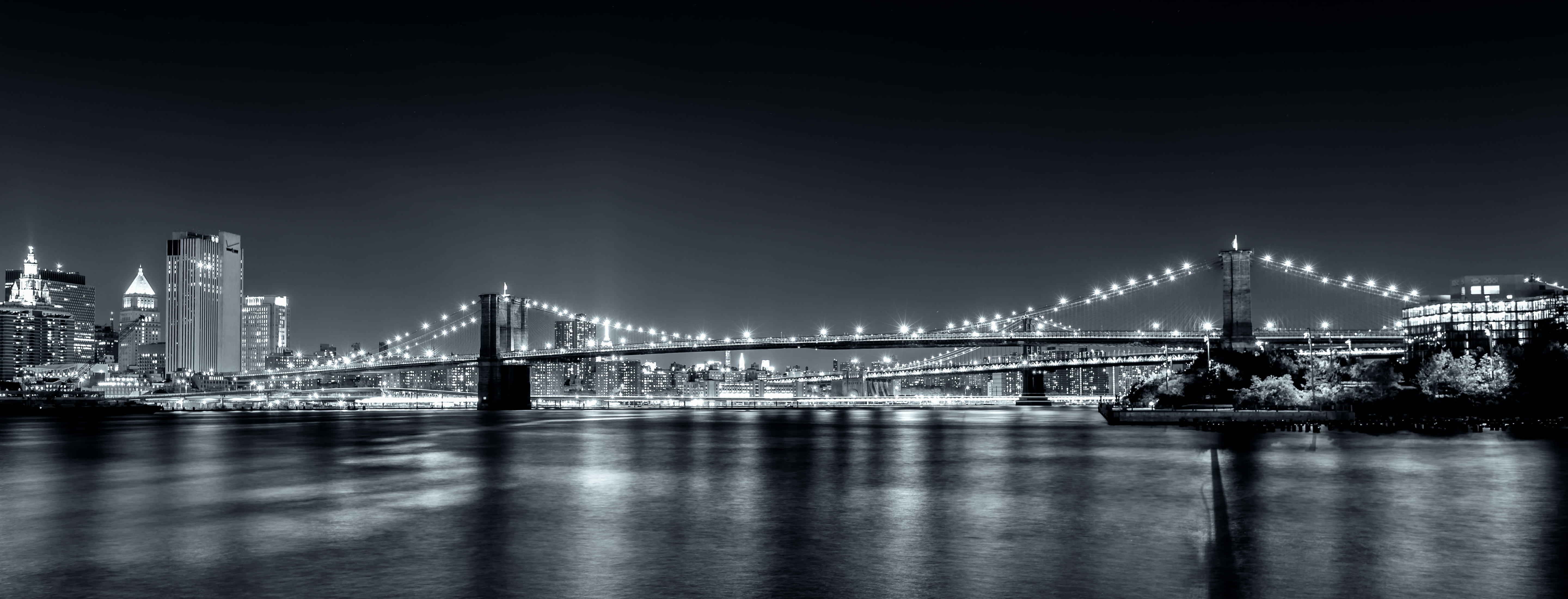 bridge near city gray scale photo, brooklyn bridge