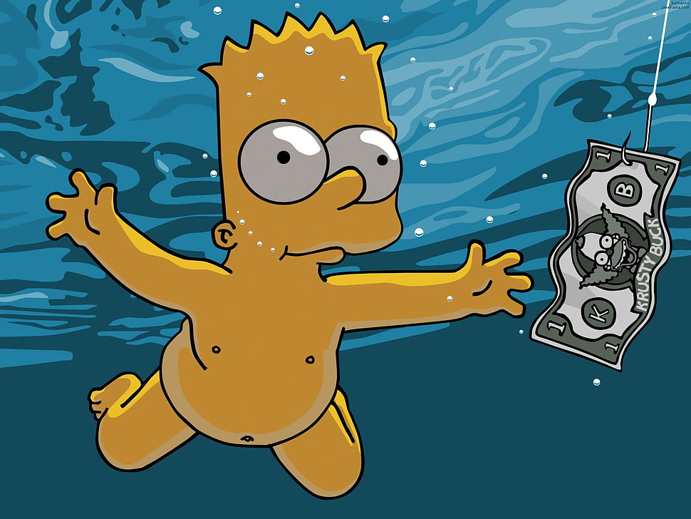 The Simpson Bart digital wallpaper, Bart Simpson, underwater HD wallpaper