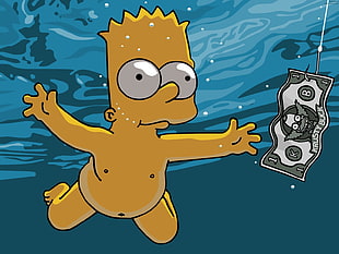 The Simpson Bart digital wallpaper, Bart Simpson, underwater HD wallpaper