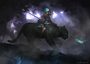 game character digital wallpaper, fantasy art, warrior, Smite, Awilix