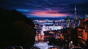 city by night wallpaper, cityscape, night, building, San Francisco