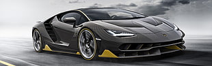 black Lamborghini Centenario coupe, Lamborghini Centenario LP770-4, car, vehicle, Super Car 