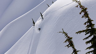 photo of ski player on mountain during daytime HD wallpaper