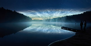 landscape photo of lake, nature, landscape, water, night HD wallpaper