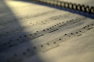 musical score sheet, musical notes, paper