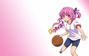 pink haired anime character HD wallpaper