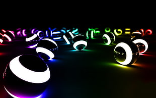 assorted-color sphere light lot, sphere, glowing, abstract, colorful HD wallpaper