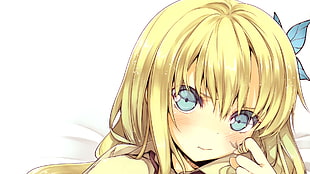 blonde anime girl character illustration HD wallpaper