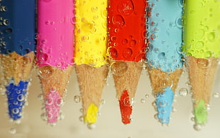 closeup photo of several assorted colors of pencils HD wallpaper