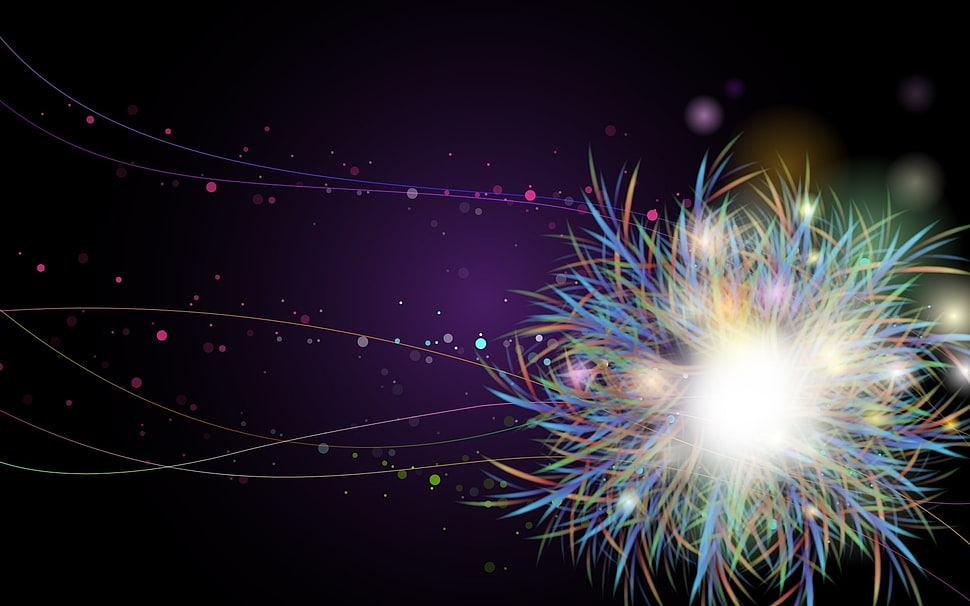 blue, yellow and pink abstract illustration HD wallpaper