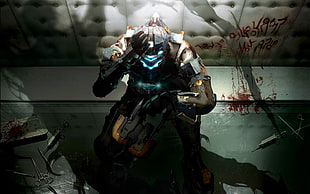 Dead Space protagonist digital wallpaper, Dead Space, video games, blood, Dead Space 2 HD wallpaper