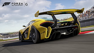 yellow and black Forza Motorsport 6 graphic wallpaper, Forza Motorsport 6, car, McLaren P1, Forza Motorsport HD wallpaper